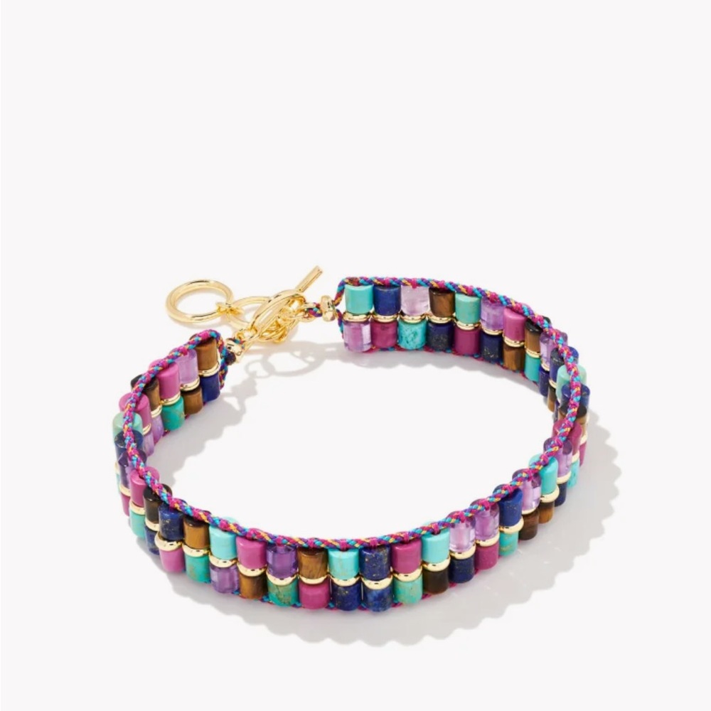 Kendra Scott Bree Gold Beaded Bracelet in Orchid Mix